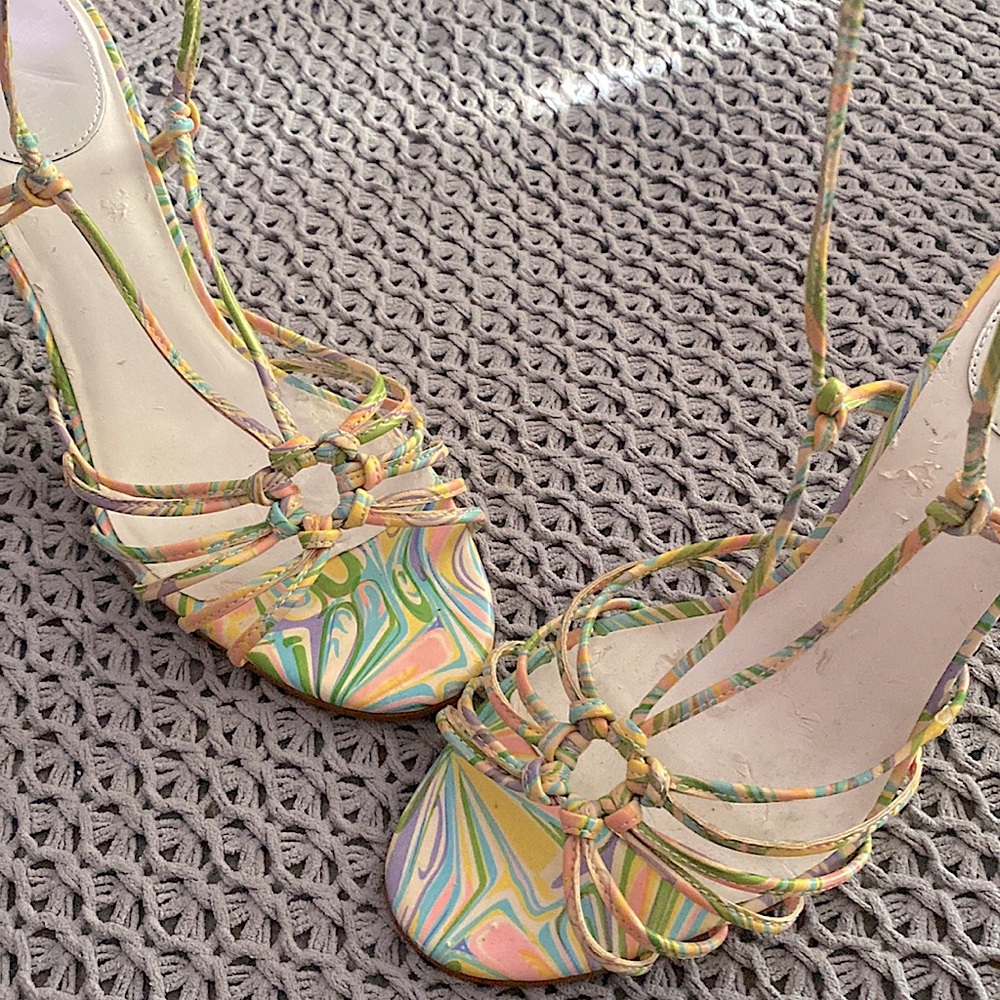 Enzo Angiolini • Colorful Ankle Wrap Heels - Picture 2 of 8
